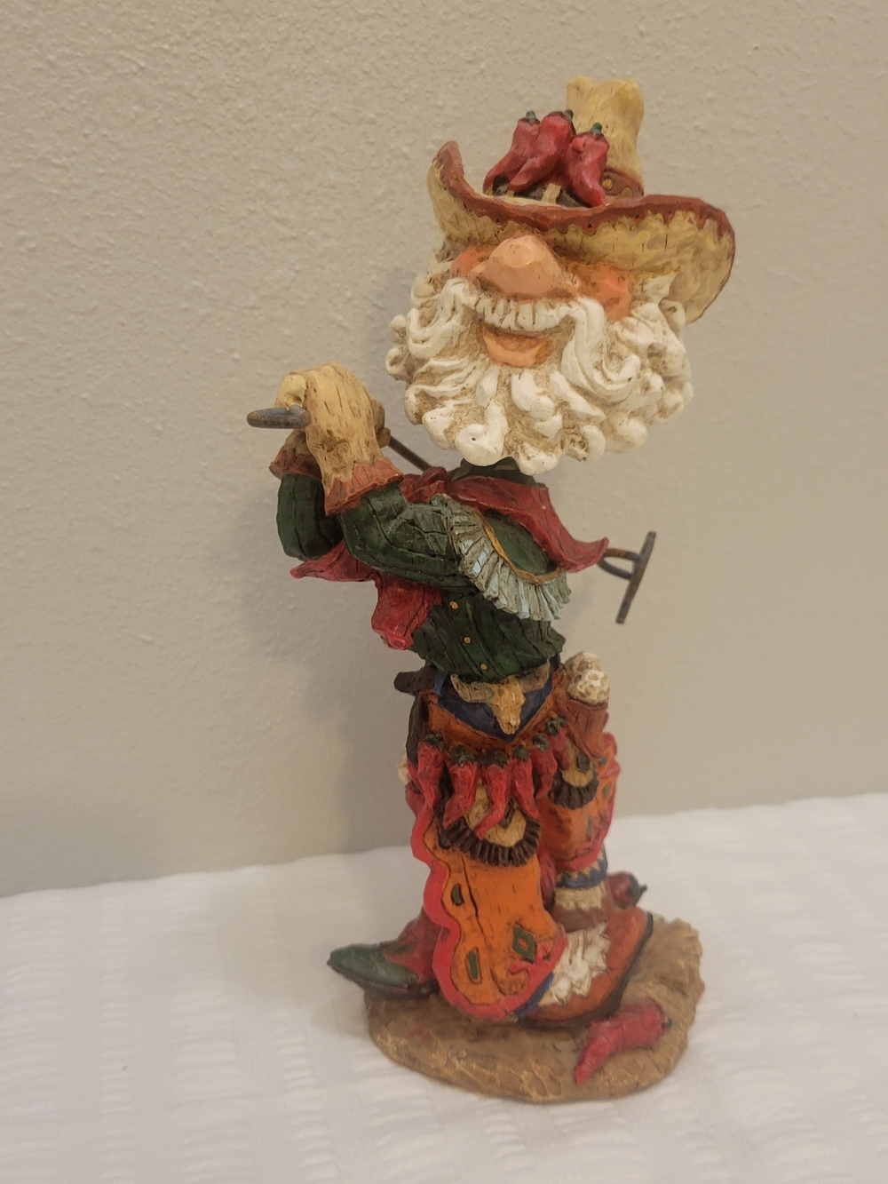 Jim Shore Multicolor Cowboy Figurine in Red, Green, Orange, Cream